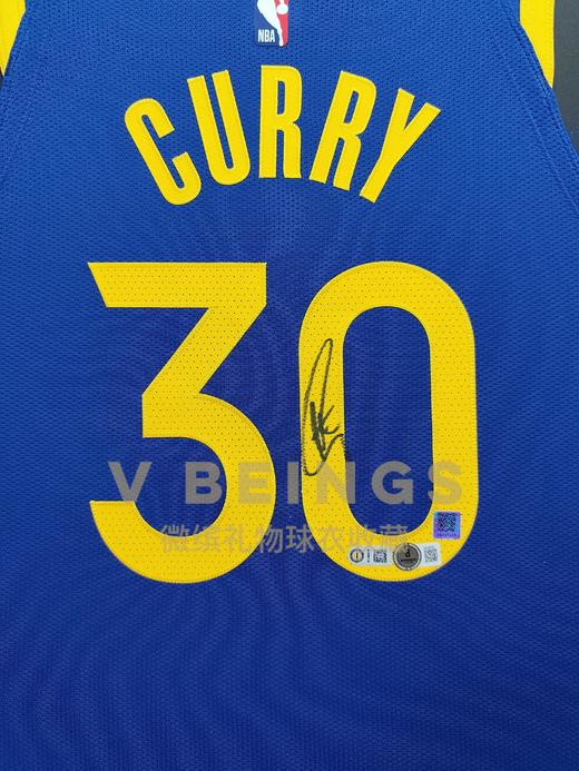 收藏系列 库里 勇士队30号蓝色球迷版 亲笔签名球衣 商品图2