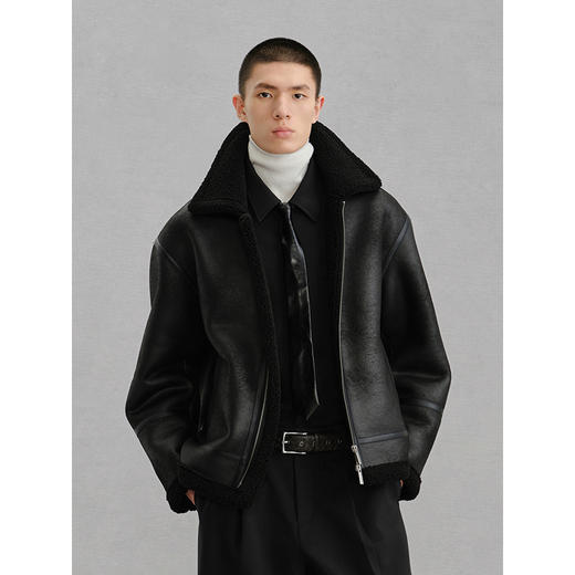 GXG男装 仿皮草加厚夹克男通勤外套24冬季热卖G24X214080 商品图4