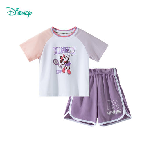 迪士尼宝宝迪士尼宝宝女童短袖短裤套装卡通时尚休闲百搭夏季新款套装ZD2ET009 商品图5