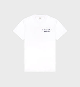 Sporty & Rich - Faubourg T Shirt - White/Navy - 女装 - T恤 - 白色/深蓝色