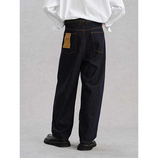 GXG男装 不易褪色蓝牛仔裤压明线长裤 24年冬G24X054055 商品图4