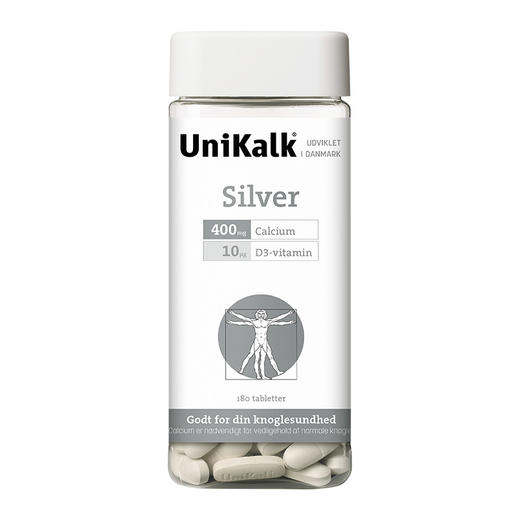 [丹麦]Unikalk佑咔克成人银白款钙片180粒. Unikalk Silver 180stk. 商品图0