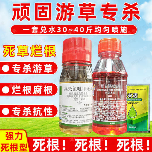 抗性顽固游草油草专杀套餐稻李氏禾专杀除草剂死根灭草剂正品农用 商品图0