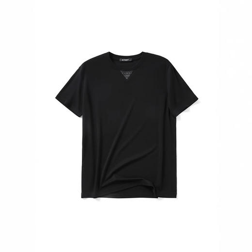 意大莉高奢！2025立体编织夏季冰爽液氨棉纯色基础百搭男圆领短袖T恤！ 商品图3