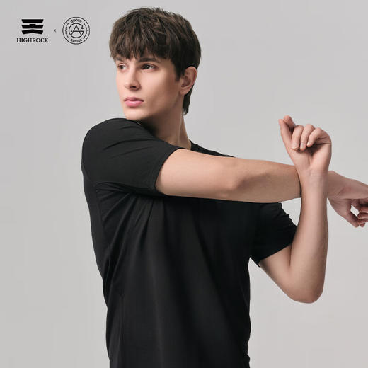 天石鹅铠甲运动户外美利奴羊毛透气速干短袖T恤亨利领G638 商品图4