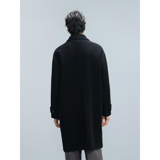 GXG男装 黑色全羊毛通勤长款大衣 24冬热卖G24X264001 商品图3