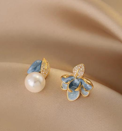 华美品牌原单手工珐琅滴油925纯银针不规则耳环 商品图6