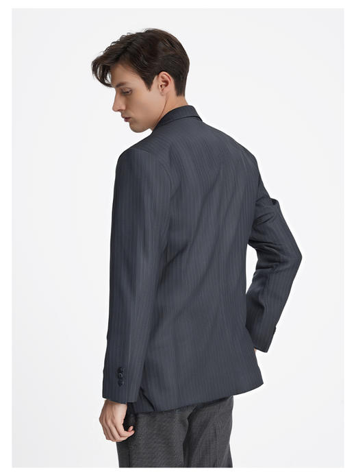 callisto星河灰单排扣戗驳领绵羊毛混纺西服 商品图3