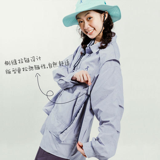 【品牌特惠】ACMEITEM 爱棵米 户外机能风假两件衬衫外套宽松速干防晒开衫男女GAG3210850A 商品图3