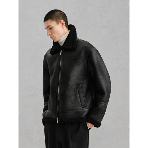 GXG男装 仿皮草加厚夹克男通勤外套24冬季热卖G24X214080 商品图2