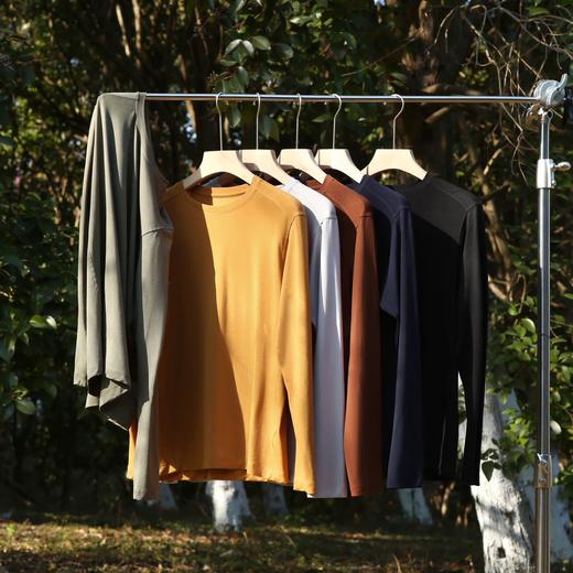 天丝羊毛! 艺术品般高品质!2025运动通勤情侣弹力打底长袖T恤男！ 商品图0