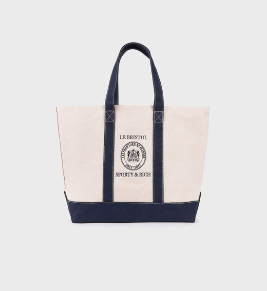Sporty & Rich - Crest Seal Tote Bag - Natural - 女装 - 包包 - 米色 商品图0