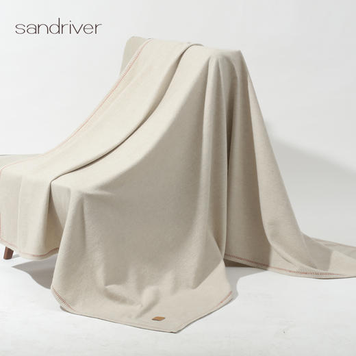 羊绒水波纹撞色锁边毯子SJF97P738N 商品图0