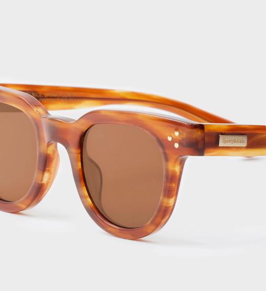 Sporty & Rich - Frame N.04 - Sunglasses - Havana/Gold - 女装 - 墨镜 - 琥珀色/金色 商品图2