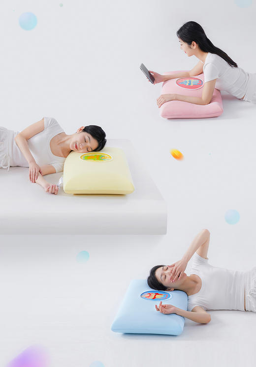 自然醒奶昔凉感凝胶记忆棉枕夏季凉爽护颈椎助睡眠专用慢回弹成人家用整头天然防螨枕XK 商品图5
