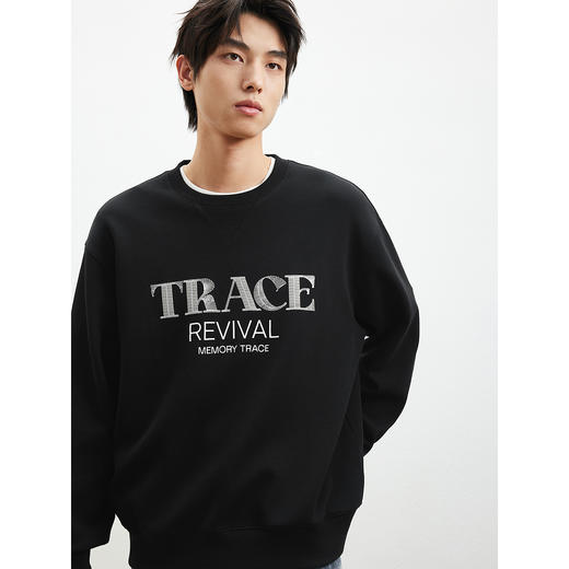 GXG男装 2025年GXG春季热卖潮流刺绣简约日常基础百搭圆领卫衣男 商品图3