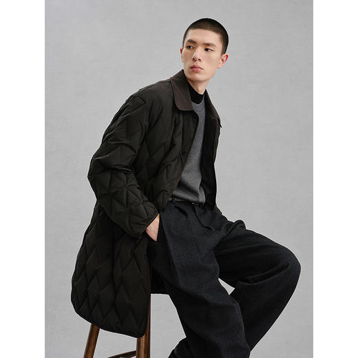 GXG男装 轻薄中长款羽绒服男通勤外套24冬热卖G24XY34004 商品图3