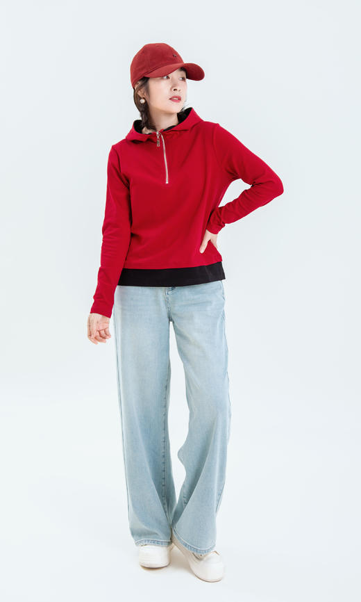 高腰牛仔直筒裤 商品图0