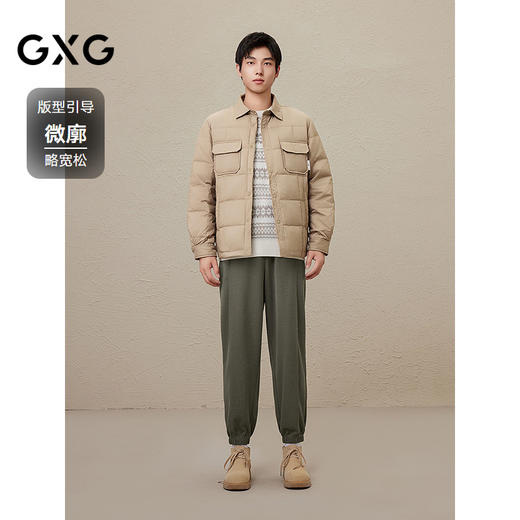GXG男装  冬季热卖GXG休闲简约保暖轻薄衬衫式夹克羽绒服外套男鸭绒 商品图1