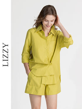 LIZZY时尚个性多巴胺百搭休闲通勤木棉衬衣8133