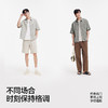 森马短袖衬衫男日系复古条纹衬衣纯棉2025夏季新款半袖外套肌理感 商品缩略图4