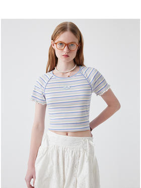 Teenie Weenie小熊条纹T恤女夏季女t恤TTRS252411T