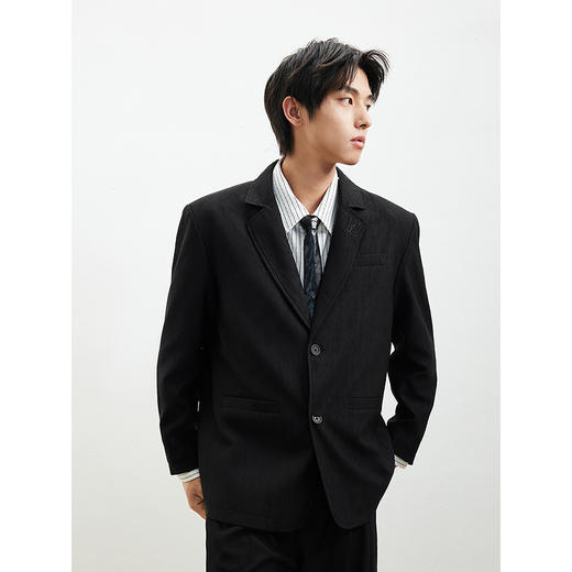 GXG男装肌理感水波纹西装外套2025年春季热卖#G25D011003 商品图4