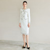 IWY/法式气质连衣裙女小香风套装新款高级感镶边小V领假两件西服裙Q1289 商品缩略图0