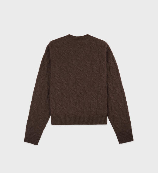 Sporty & Rich - Faubourg Crewneck - Chocolate/Cream - 女装 - 圆领毛衣 - 巧克力色/奶油色 商品图1