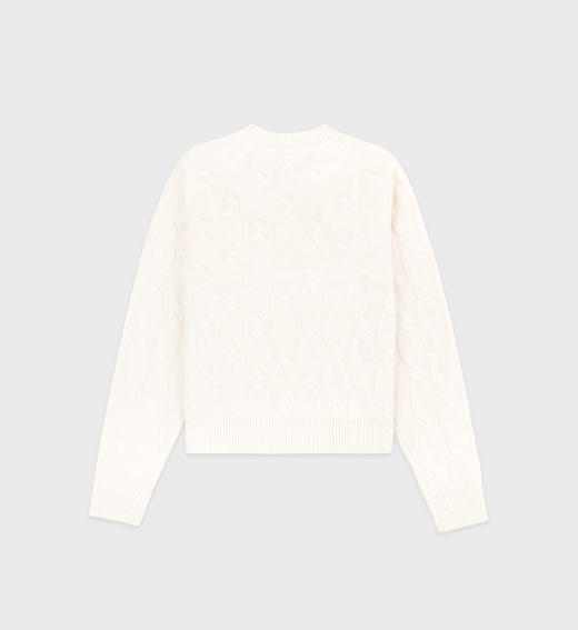 Sporty & Rich - Faubourg Crewneck - Cream/Chocolate - 女装 - 圆领毛衣 - 奶油色/巧克力色 商品图1