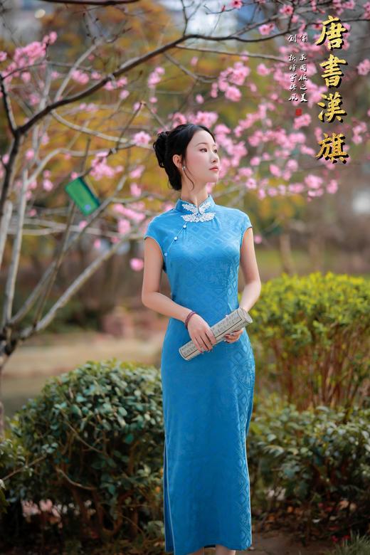 【蓝 姬】春夏新款人丝提花古法改良旗袍年轻日常优雅新中式 商品图3