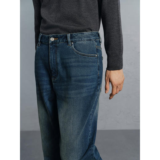 GXG男装 水洗蓝宽松锥形牛仔裤通勤裤 24年冬G24X054080 商品图3