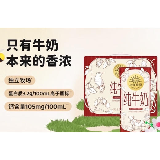 【分仓直发包邮】北海牧场纯牛奶原味200ml*10盒（新老包装随机发货） 商品图0
