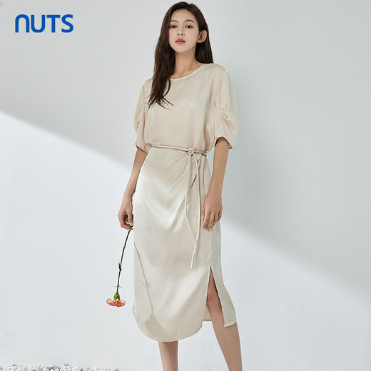 NUTS夏季新品纯色时尚简约气质圆领短袖套头衫326011182B 商品图2