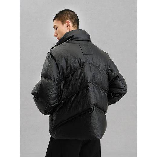 GXG男装 暗肌理pu皮羽绒服男通勤外套24冬热卖G24XY24048 商品图2