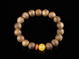 XY0124沉香蜜蜡南红小隔片手串