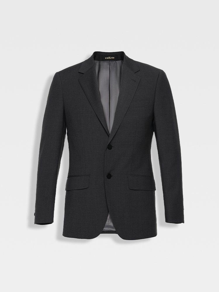 callisto茶金灰百分百羊毛西服