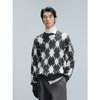 GXG男装 灰白格绞花针织衫男通勤毛衣 24年冬G24X204030 商品缩略图4