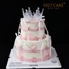 1027CAKE | 双层  水晶皇冠  丝带 商品缩略图0