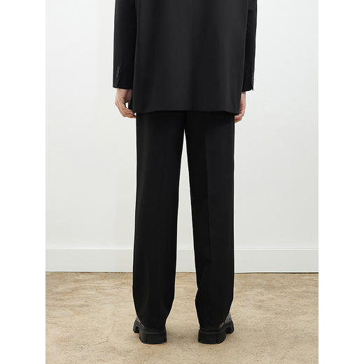 GXG男装25年春季热卖 男装黑色商务通勤宽松长裤#G25D021033 商品图4