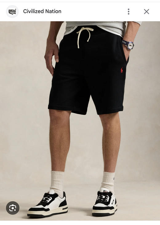 R.L 条绒棉涤混纺 刺绣小标中裤 DK346 商品图0