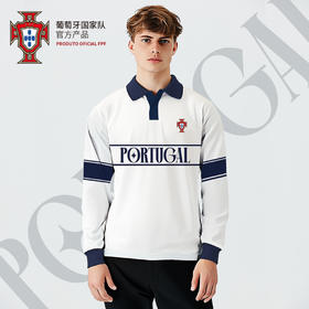 【官方正版】葡萄牙国家队 | 白色复古长袖POLO衫潮流C罗