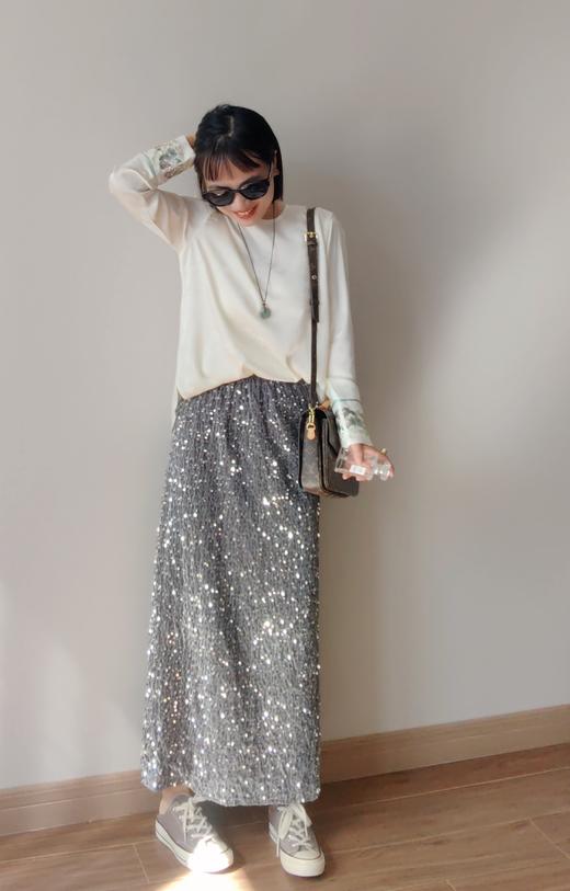 醋酸提花春意盎然花朵袖国风衫 商品图9