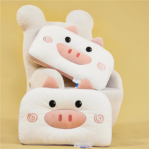 自然醒全棉四色卡通枕儿童枕头纯棉家用48x74整头一对装学生护颈枕芯睡觉专用XK 商品图10