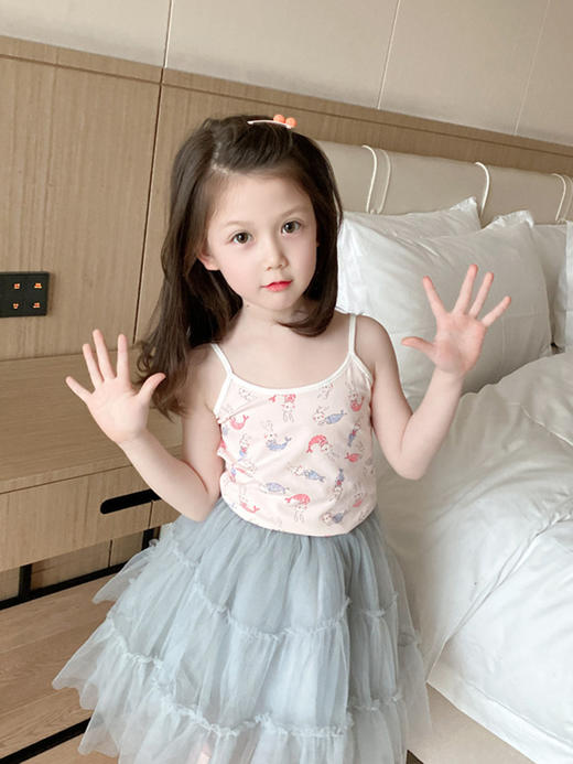 【59.9/任选3件！】夏季新款纯棉女童吊带 女宝宝卡通打底背心 中大童护肚内衣家居服-QQ 商品图4