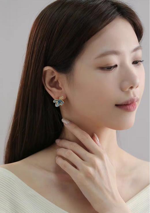 华美品牌原单手工珐琅滴油925纯银针不规则耳环 商品图5