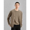 GXG男装 卡其色基础开襟毛衫男针织衫 24年冬G24X304006 商品缩略图1
