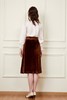 Le Malene 棕色中长款丝绒腰带半裙 19907 商品缩略图4