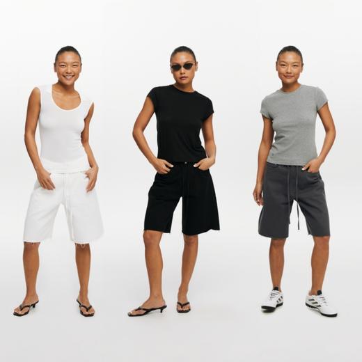 oneup全棉斜纹系带阔腿休闲中裤 商品图4