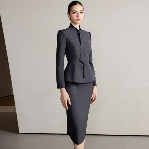 IWY/西装外套春装女新款轻奢高级感套装气质名媛灰色西服两件套CS2222 商品图1